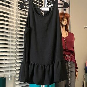 Adyson Parker Black Ruffle Hem Blouse